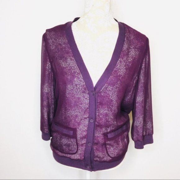 Pins & Needles Sweaters - Anthropologie Pins & Needles Cardigan Purple M 646